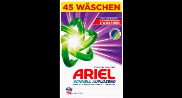 Ariel Color+ Pulver – 45 Wasbeurten – Schnell Auflösend – Colorwaschmittel