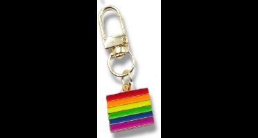 Regenboog Plate Sleutelhanger – Pride Keychain – Metaal – Stevig & Stralend