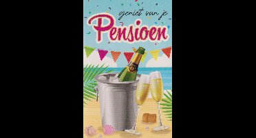 Wenskaart Met Pensioen - Geniet van je pensioen - Dubbele kaart met envelop - Gratis verzonden - D17216
