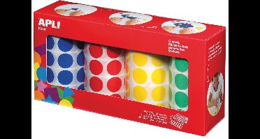 Stickers Apli Gomets Rol Geel Blauw Rood Groen Cirkels Cirkelvormig (4 Onderdelen)