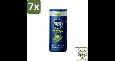 7 x Nivea - Men - Energy Douchegel - Langdurig Fris Gevoel - 250 ml - Grootverpakking - Nivea Men Energy Douchegel - 2-in-1 Douchegel - Body And Hair - Mint Extract - Energie Boost