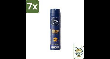 7 x Nivea - Men - Deodorant - Spray - Stress Protect - 150 ml - Grootverpakking - Stress Protect - Anti-transpirant - Zweetbescherming - Stresszweet - 72 Uur Bescherming