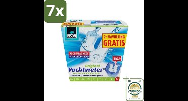 7 x Bison - Vochtvreter - Neutraal - Voor Woonruimtes, Campers & Caravans - 900 g + 2 Extra Navulmagneten - Grootverpakking - Vochtbestrijding - Vochtvanger - Condensbestrijding - Luchtvochtigheid - Schimmelbestrijding