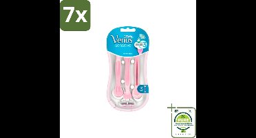 7 x Gillette Venus - Sensitive - Wegwerp Scheermesjes - 3 Scheermesjes - Grootverpakking - Scheermesjes - Scheermesjes Voor Vrouwen - Gevoelige Huid - Gladde Scheerbeurt - Scheermesjes Gillette Venus