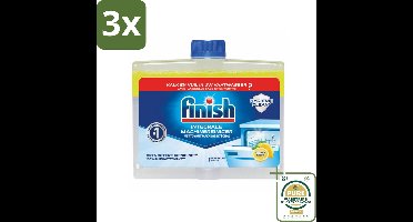 3 x Finish - Integrale Machinereiniger - Hygienic Clean - Anti-Kalk & Anti-Vuil - Citroen - 250ml - Grootverpakking - Vaatwasmachine Reiniger - Kalkverwijderer - Vaatwasmachine Reinigen - Vaatwasmachine Hygiëne - Vaatwasmachine Schoonmaken