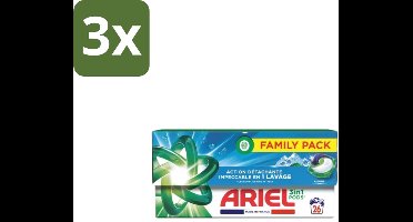 3 x Ariel – Pods 3in1 – Alpine – 26 wasbeurten - Ariel 3in1 Pods Alpine - Wasmiddel 26 Wasbeurten - Kleurbehoud Wasmiddel - Frisse Geur Wasmiddel - Compacte Pods
