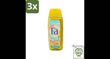 3 x Fa - Douchegel - Mediterranean Jewels Amalfi - Orchidee & Citrus - Frisse & Tropische Geur - Verfrissend - 250 ml - Grootverpakking - Douchegel Orchidee Citrus - Tropische Geur - Verfrissend - Hydraterend - Huidvriendelijk