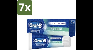 Oral-B - 3D White Soft Mint - Tandpasta - Whitening - Zachte Munt - 75 ml - Bulkverpakking - 7 stuks