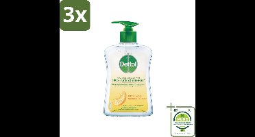 3 x Dettol - Handzeep - Antibacterieel - 100% Natuurlijke Oliën - Citrus - 250 ml - Grootverpakking - Antibacteriële Zeep - Handzeep - Citrusgeur - Natuurlijke Oliën - Huidverzorging