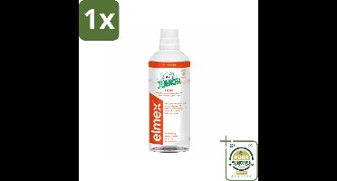 1 x Elmex Mondspoeling Junior (5-12 Jaar) 400 ml- Tandspoeling Voor Jongeren - Gaatjes Bescherming - Aminfluoride - Beugel Bescherming - Alcoholvrije Mondspoeling