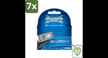 7 x Wilkinson - Navulmesjes Quattro - Met Precisietrimmer - 4 scheermesjes - Grootverpakking - Scheermesjes - Scheermes - Quattro - Wilkinson - Precisietrimmer
