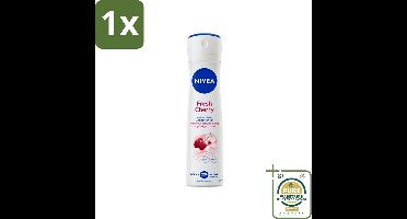 1 x Nivea - Anti-Transpirant Deodorant - Fresh Cherry - 150 ml- Nivea Fresh Cherry Deodorant Spray - Anti-Transpirant Spray - 48 Uur Bescherming - Fruitige Geur - Droog Huidgevoel