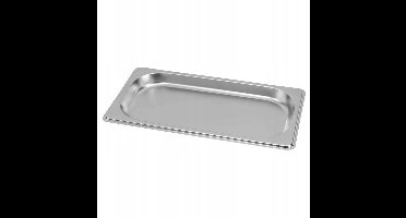 Mega-M Professionele GN 1/3 Bak - 32,5x17,6 cm - Diepte 20 mm - RVS - Gastronorm Tray - Roestvrij Staal - Ondiep model - Voor Buffet en Presentatie