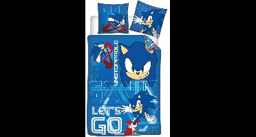 Sonic Dekbedovertrek Lets Go - Blauw - 65 X 65 cm Polykatoen