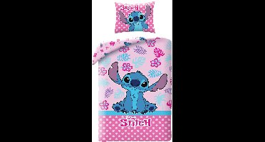 Stitch Roze Dekbedovertrek 140 x 200 cm - 70 x 90 cm - katoen
