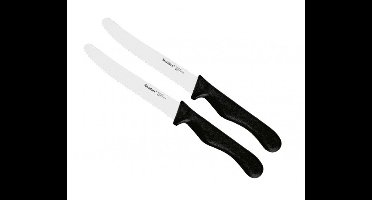 Metaltex broodmessen Basic zwart, 2 stuks