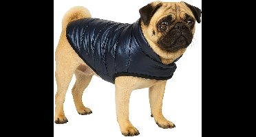 Hondenjas – Wasa Donkerblauw 30cm – waterafstotende jas met fleecevoering, klittenbandsluiting & halsbandopening