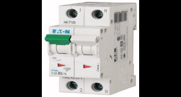 Eaton Installatieautomaat PLZM-D6/1N-MW , D 6A , 2 Polig incl. NUL , 10 kA