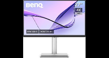 BenQ Mac Monitor MA270U 27 inch - 4K UHD Beeldscherm voor MacBook Pro/Air en Mac mini - 2 x HDMI - 2 X USB-C - 90W/15W voeding - USB-hub - P3-kleurengamma