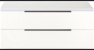 Seville Badmeubelset 120 cm - 2 Laden Dsu - Wastafelblad Wit Hoogglans Edge Greep