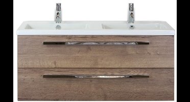 Seville Badmeubelset 120 cm - 2 Laden Tabacco - Wastafel Djazz Dubbel