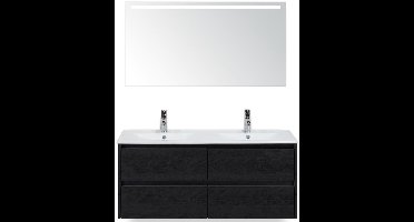 Dante Badmeubelset 120 cm - Black Oak - Keramische Wastafel Wit Enjoy met Sence Spiegel