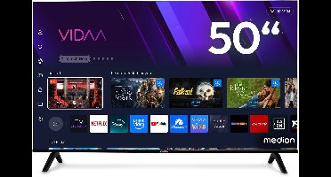 MEDION 125,7 cm (50″) QLED Ultra HD TV (Smart-TV, 4K, Dolby Vision HDR, VIDAA Store, Prime Video, Disney+, DAZN, Paramount+, Dolby Atmos, HbbTV, PVR, Bluetooth, MD 850601)
