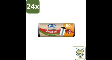 Swirl – Pedaalemmerzakken – 60 L – Fixeerband – 10 zakken - Voordeelverpakking - 24 stuks - Fixeerband - Emmerzak 60 l