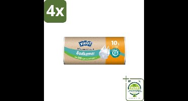 Swirl – Vuilniszakken – 10 L – Handvatten – 37 zakken - Voordeelverpakking - 4 stuks - Badkamer afvalzak - Hygiëne