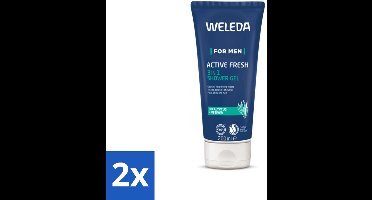 2 x WELEDA - Douchegel 3‑in‑1 Active Fresh Men - 200 ml - Douchegel - Mannen - 3-in-1 - Natuurlijke - Eucalyptus