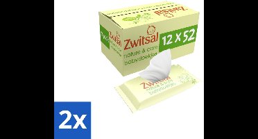 2 x Zwitsal - Billendoekjes Nature & Care - Plasticvrij - 12 x 52 stuks per verpakking - Biologische Babydoekjes - Plasticvrije Billendoekjes - Zwitsal Babydoekjes - Zachte Babydoekjes - Luieruitslag Voorkomen