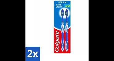 Colgate - Tandenborstels - Extra Clean Duo - Medium - 2 borstels - Voordeelverpakking - 2 stuks