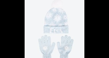 Disney Frozen Elsa Kinder Winterset – Muts & Handschoenen – Blauw – Warm & Zacht – One Size – Officiële Disney Frozen Merchandise