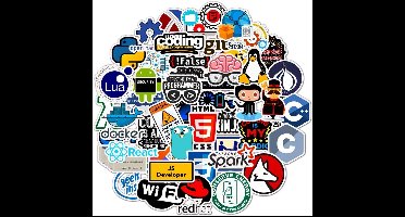 Programmeerstickers - 50 stuks Vinyl Stickers voor Waterflessen, Laptops, Auto's, Skateboards en Grotdecoratie
