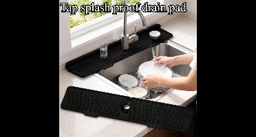 Duurzame Antislip Spoelbakmat met Schuine Afvoer – Opvouwbaar Grijs/Zwart - Makkelijk Schoon te Maken Siliconen Materiaal - Ideaal voor Spoelbakken - Vaatwassers en Wasmachines