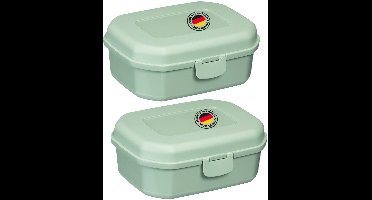 Westmark 2x lunchbox/snackbox, met kliksluiting, hoogte: ca. 7,4 cm, kunststof, maxi, mint groen, 235222EM