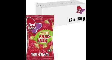 Red Band Aardbeien gesuikerde snoep - zoete fruitsmaak - 12x180g