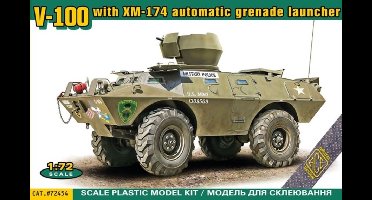 ACE Modelbouwpakket Militaire voertuigen - 72454 M706 - V-100 met XM-174 - Amerikaans Gepantserd Voertuig Plastic - 1:72 - Modelbouw