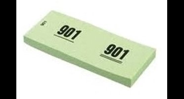 Garderobe nummer blokken - 2x stuks - papier - groen - nr 1 t/m 1000