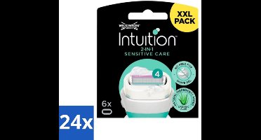 24 x Wilkinson Intuition - Navulmesjes - 2 in 1 Sensitive Care - Voor Gevoelige Huid - 6 mesjes - Scheermesjes - Gevoelige Huid - Wilkinson Intuition - Scheermesjes Navulling - Scheermesjes 2 In 1
