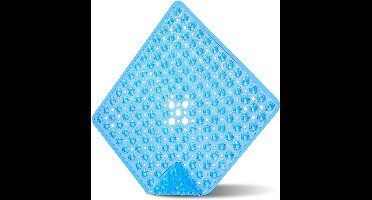 Douchemat - vierkant - 53 x 53 cm - Polyvinylchloride (PVC) - antislip - met afvoergaten - schimmelbestendigheid - Kleur : blauw