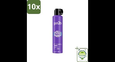 10 x Got2B - Haarspray - Volumania - 300 ml - Grootverpakking - Haarspray - Volume - Body - Hold - Vegan
