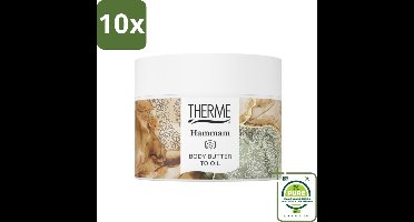 10 x Therme - Hammam - Bodybutter to Oil - Hydraterend - Verzorgend - 225gr - Grootverpakking - Lichaamsbalsem - Bodybutter - Olijf Olie - Argan Olie - Hydraterend