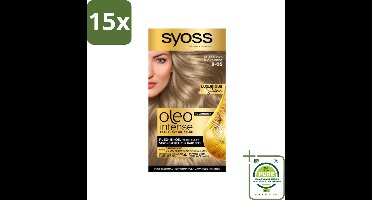 15 x SYOSS - Oleo Intense 8-05 Beige Blond - Haarverf - Zonder Ammoniak - Grijsdekking - Langdurige Kleur - Grootverpakking - Permanente Haarkleuring - Haarkleur - Haarkleur Zonder Ammoniak - Olie-formule - Grijsdekking