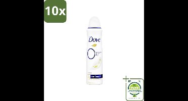 10 x Dove Deodorant Spray - 0% Original - 150 ml - Grootverpakking - Dove Deodorant - Aluminiumvrije Deodorant - Deodorant Spray - Deodorant Voor Gevoelige Huid - Deodorant 72 Uur