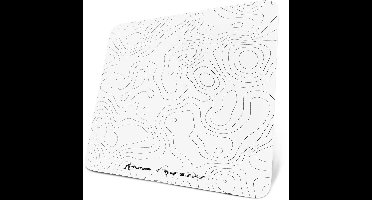 ATTACK SHARK CM05 Tempered Glass Gaming Mouse Pad - Glazen Muismat - Ultra-Smooth Surface - 9H Tempered Glass - 45*40CM - eSport Gaming Mousepad - White Contour Line