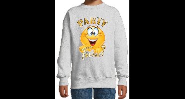 BD Verkleed sweater voor kinderen - party time emoji - grijs - themafeesten/Carnaval 110/116