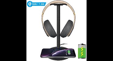 Z4 – Snel Qi Draadloos Opladen Koptelefoonhouder | Universele Hoofdtelefoonstandaard voor Gaming & Kantoor