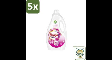 5 x Robijn - Color Pink Sensation - Vloeibaar Wasmiddel - 60 Wasbeurten - Grootverpakking - Kleurbehoud - Wasmiddel - Bonte Was - Geur - Bloemige Geur