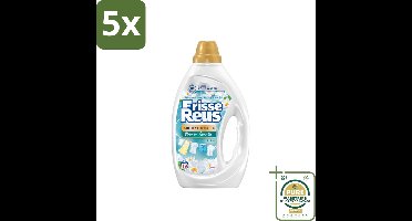 5 x Frisse Reus - Vloeibaar Wasmiddel - Lotus - Witte Was - 19 Wasbeurten - Grootverpakking - Frisse Reus Gel Lotus - Witte Was - Lotusgeur - Wasmiddel - Koud Water Was